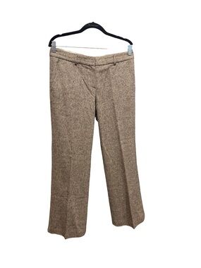 Theory Brown Tweed Pants with Subtle Yellow Flecks